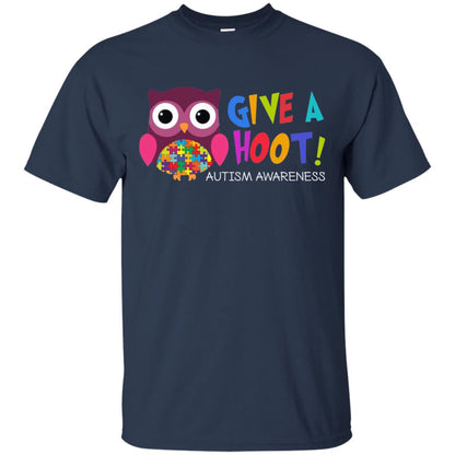 Give A Hoot Autism Awareness T-shirt Navy