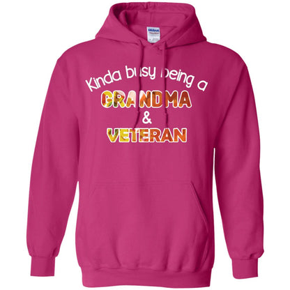 Kinda Busy Being A Grandma And Veteran Nana Shirt Heliconia