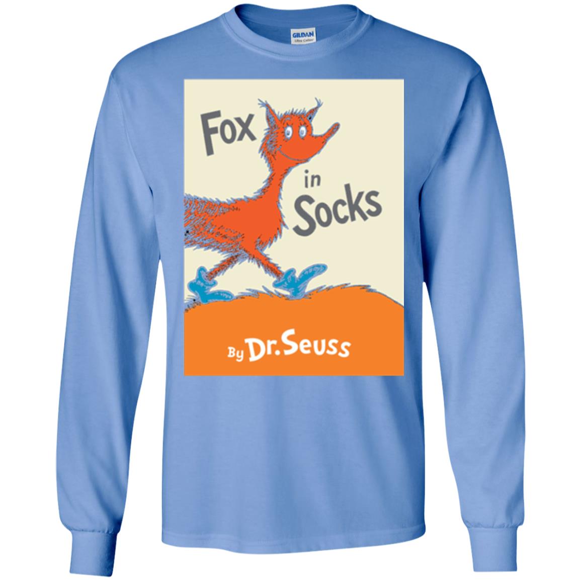 Dr. Seuss Fox In Socks Book Lover T-shirt Carolina Blue
