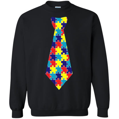 Autism Awareness T-shirt Puzzle Neck Tie 2018 Black