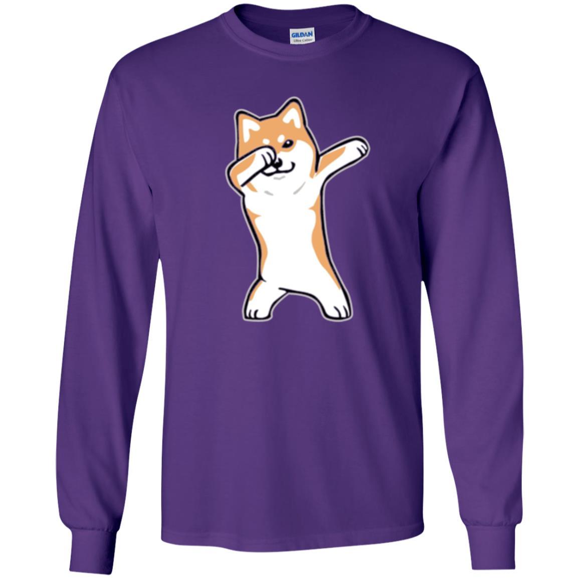 Dog Lover T-shirt Dabbing Shiba Inu Doge Purple