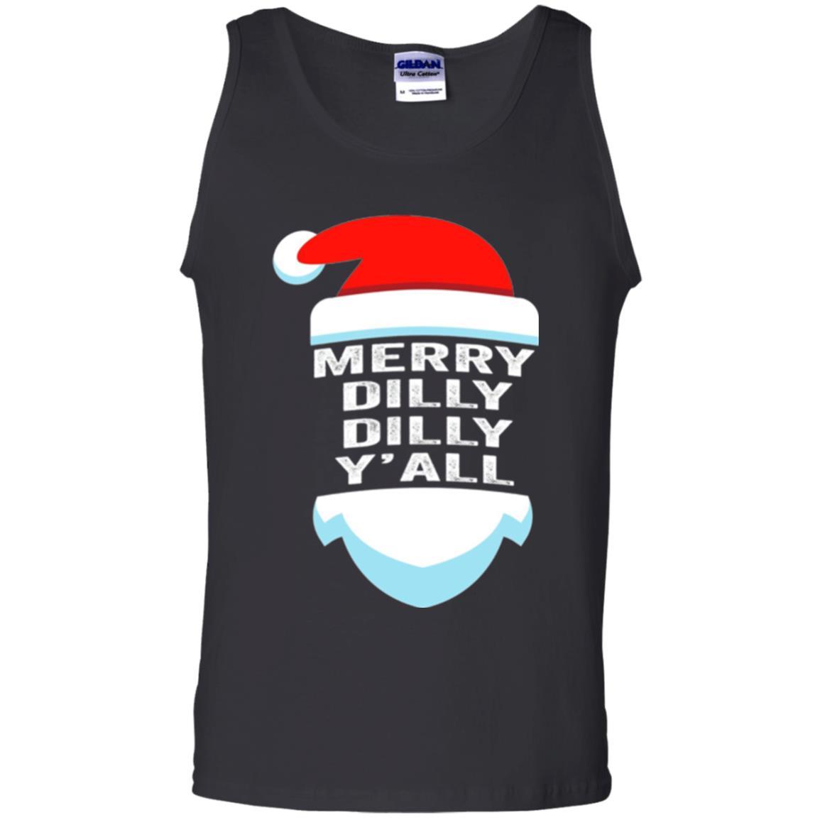 Christmas T-shirt Dilly Dilly Yall Santa Hat Christmas T-shirt Black