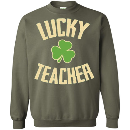 Lucky Teacher Shirt St. Patrick_s Day T-shirt Military Green