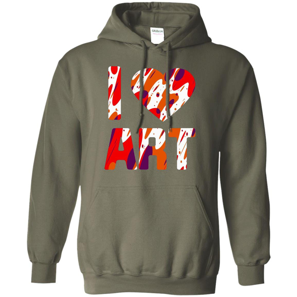 Artist T-shirt I Love Art Military Green