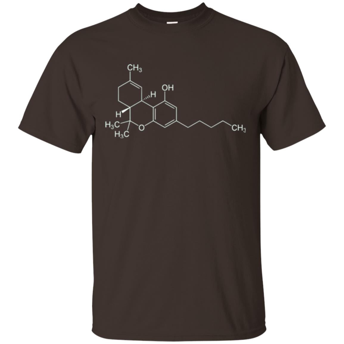 Chemistry T-shirt Molecule Tetrahydrocannabinol Dark Chocolate