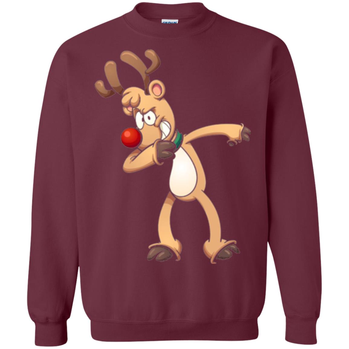 Christmas T-shirt Dabbing Reindeer Maroon