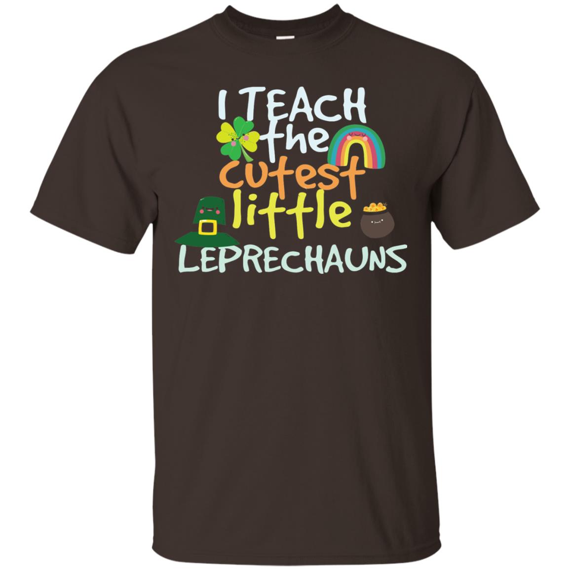 Cutest Little Leprechauns St. Patricks Day Teacher T-shirt Dark Chocolate