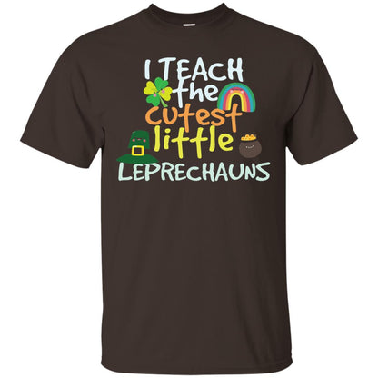 Cutest Little Leprechauns St. Patricks Day Teacher T-shirt Dark Chocolate