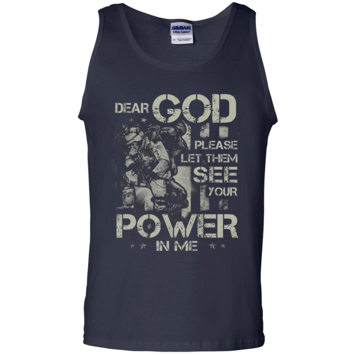 Dear God Please Let Them See Yuor Future In Me Military Shirt Navy