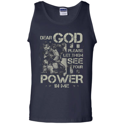 Dear God Please Let Them See Yuor Future In Me Military Shirt Navy