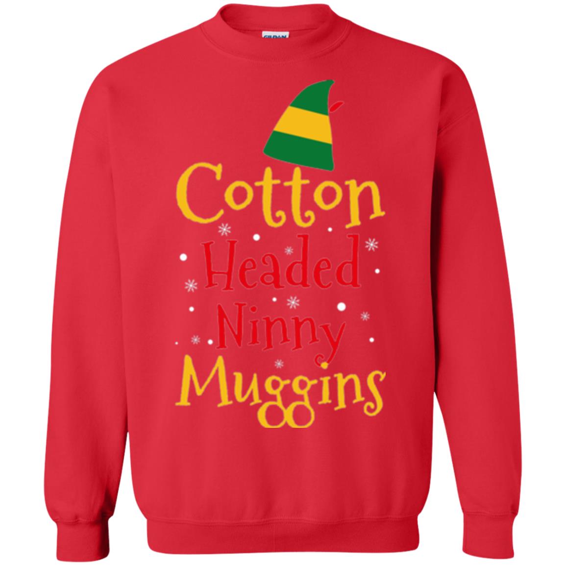 Funny Elf T-shirt Cotton Headed Ninny Muggins Red