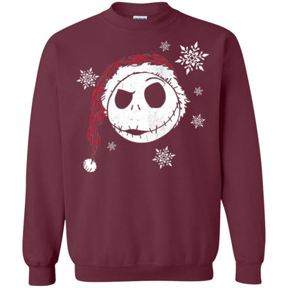 Christmas T-shirt Disney Nightmare Before Christmas Snowflake Maroon