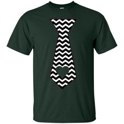 Valentines Day T-shirt Tie Heart Forest Green