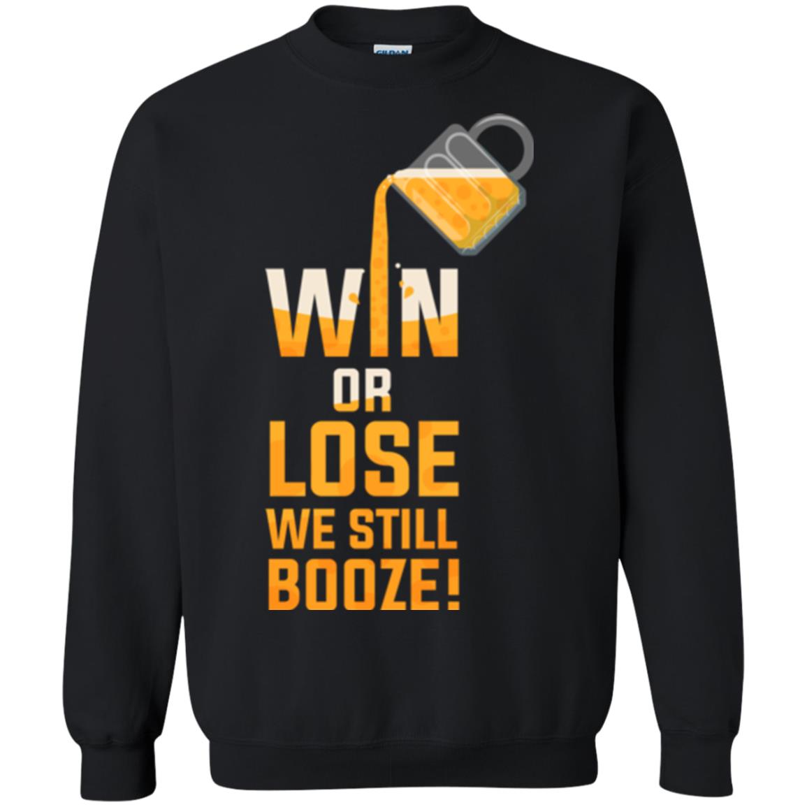 Beer Lover T-shirt Win Or Lose We Still Booze Black