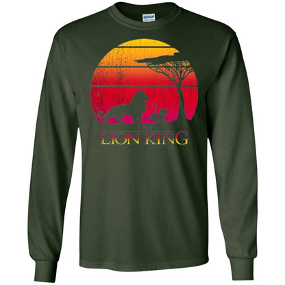 Cartoon T-shirt Lion King Vintage Sunset Forest Green