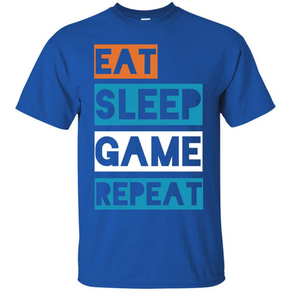 Eat Sleep Game Repeat Video Gamer Player T-shirt Royal