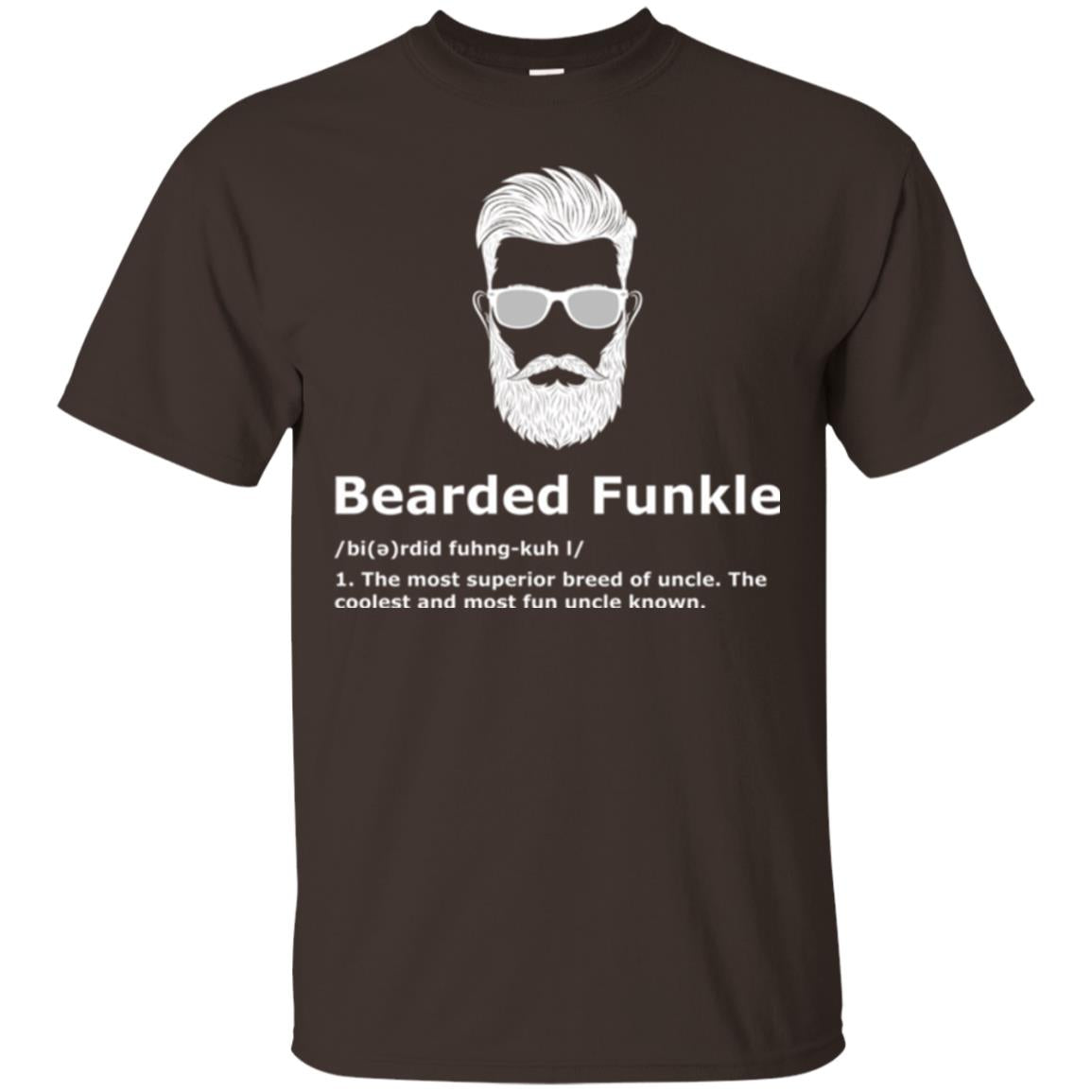 Funny Uncle T-shirt Bearded Funkle Dark Chocolate