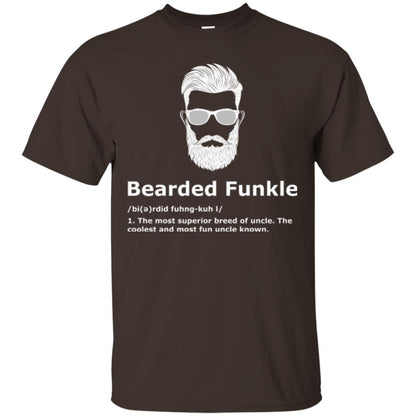 Funny Uncle T-shirt Bearded Funkle Dark Chocolate