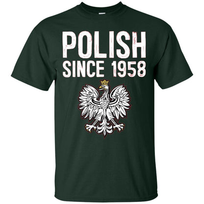 60th Birthday T-shirt Polish Since 1958 Forest Green