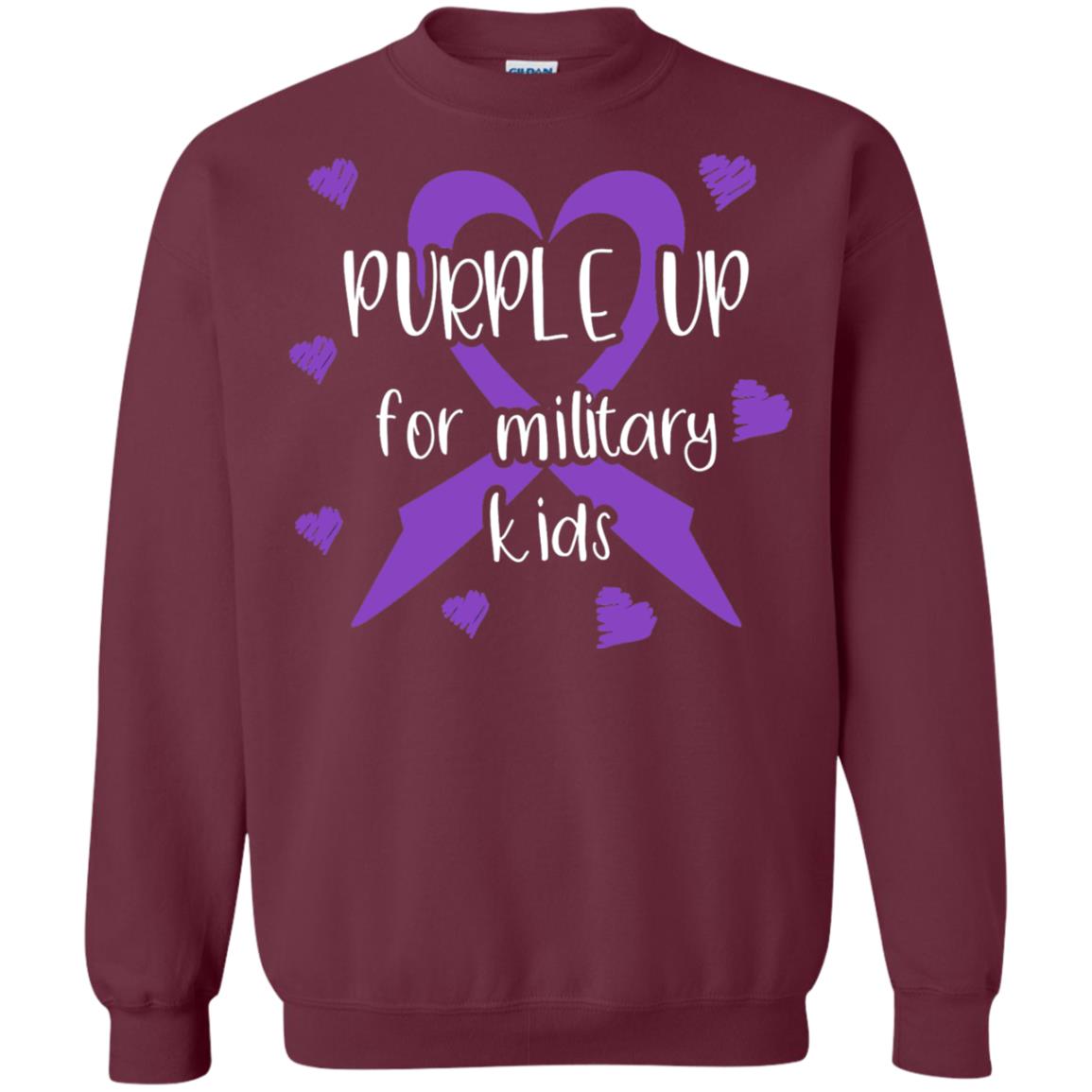 Purple Up For Military Kids Shirt Maroon