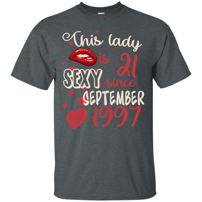 This Lady Is 21 Sexy Since September 1997 21st Birthday Shirt For September Womens Dark Heather