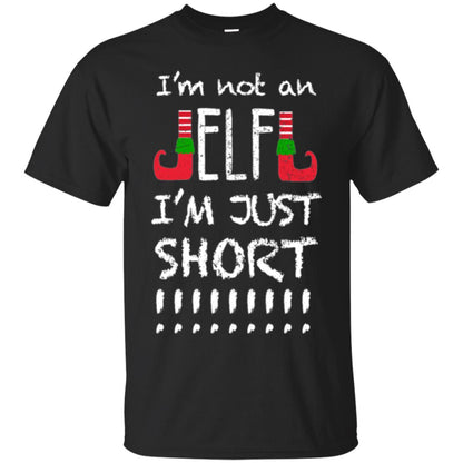 Christmas T-shirt I_m Not An Elf I_m Just Short Black