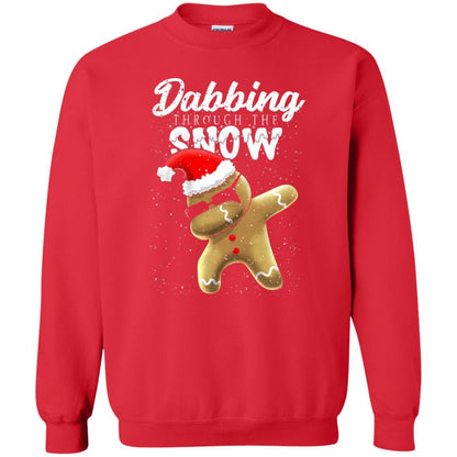 Dabbing Gingerbread T-shirt Dabbing Through The Snow Red