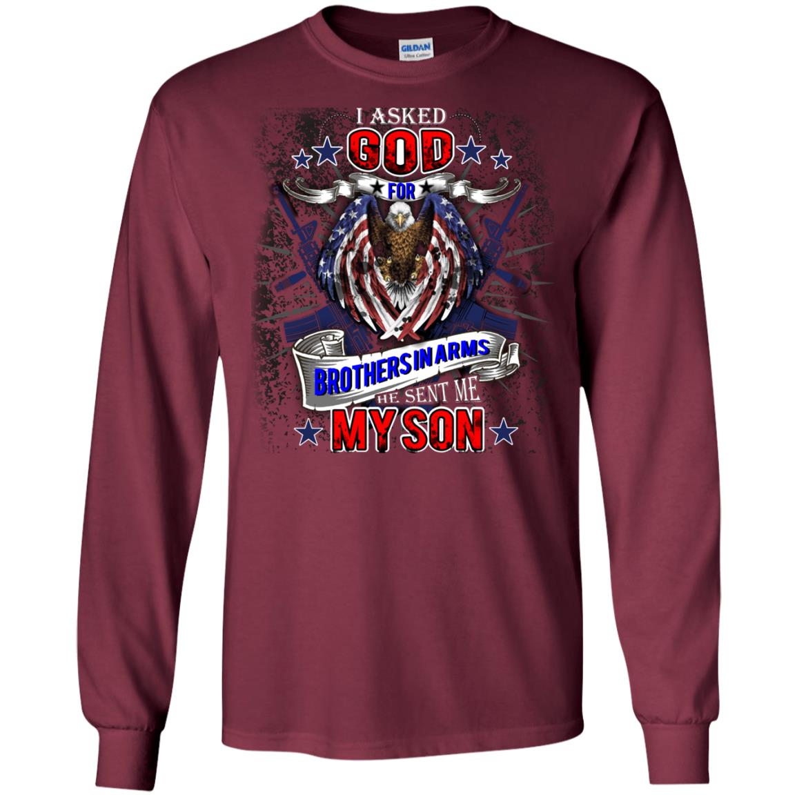 God Sent Me My Veteran Son Daddy T-shirt Maroon