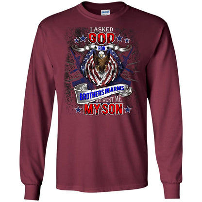 God Sent Me My Veteran Son Daddy T-shirt Maroon