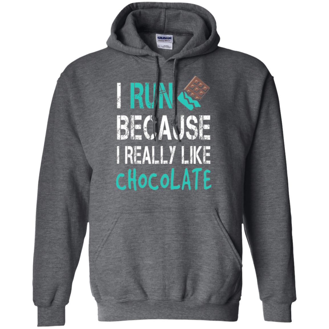 Runner T-shirt I Run Because I Really Like Chocolate Dark Heather
