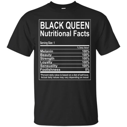 Black Queen Nutritional Facts T-shirt Self Love Black