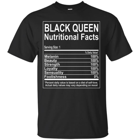 Black Queen Nutritional Facts T-shirt Self Love Black