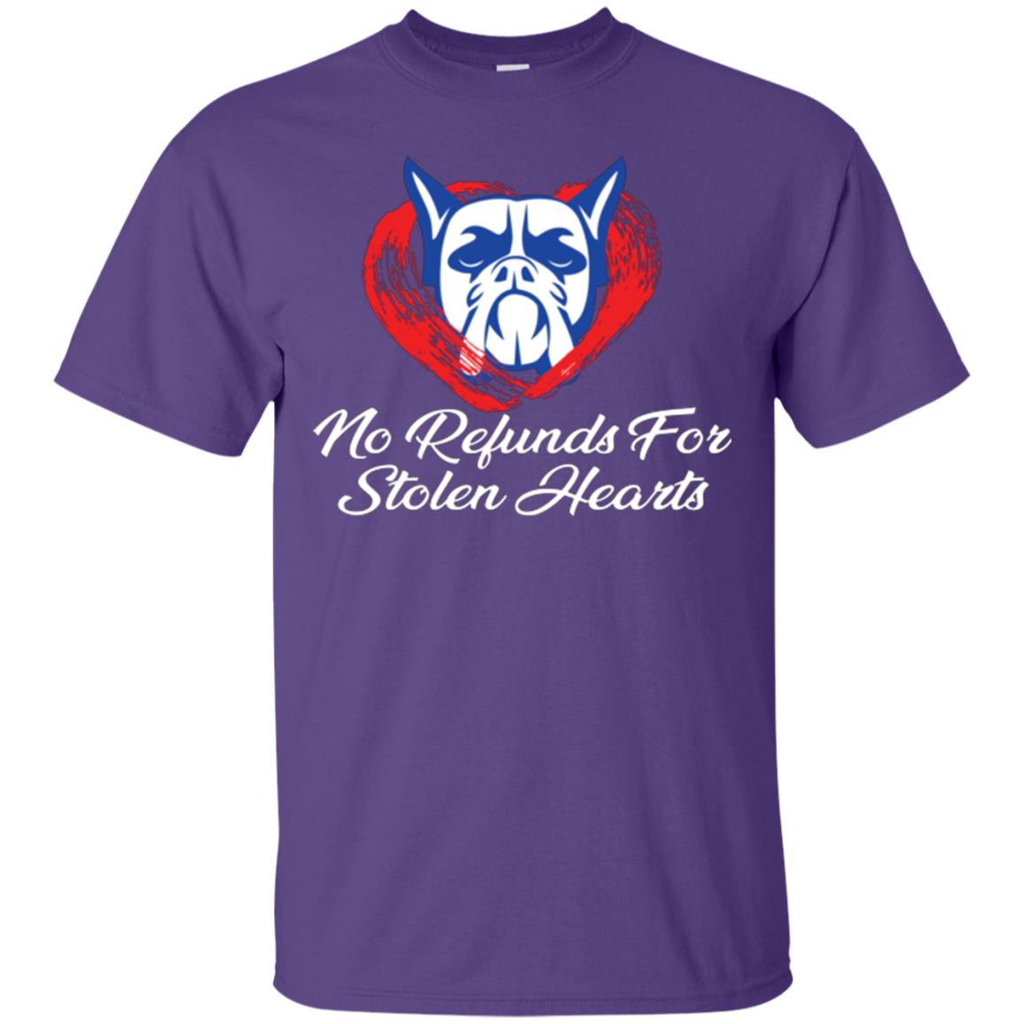 Dog Lover T-shirt No Refunds For Stolen Hearts Purple
