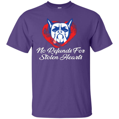 Dog Lover T-shirt No Refunds For Stolen Hearts Purple