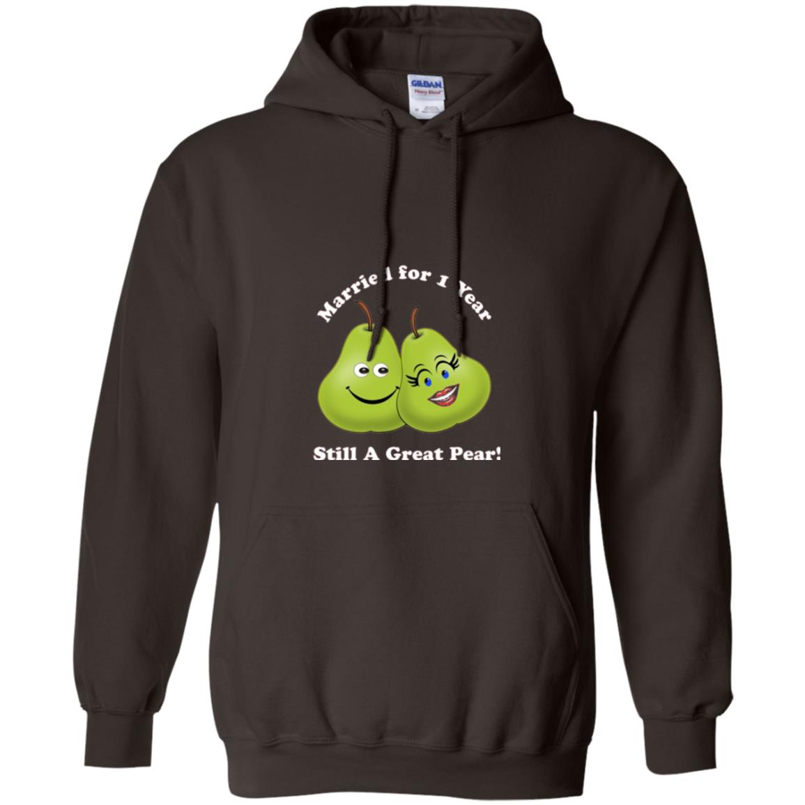 Married For 1 Year Still A Great Pear 1st Anniversary T-shirt Dark Chocolate
