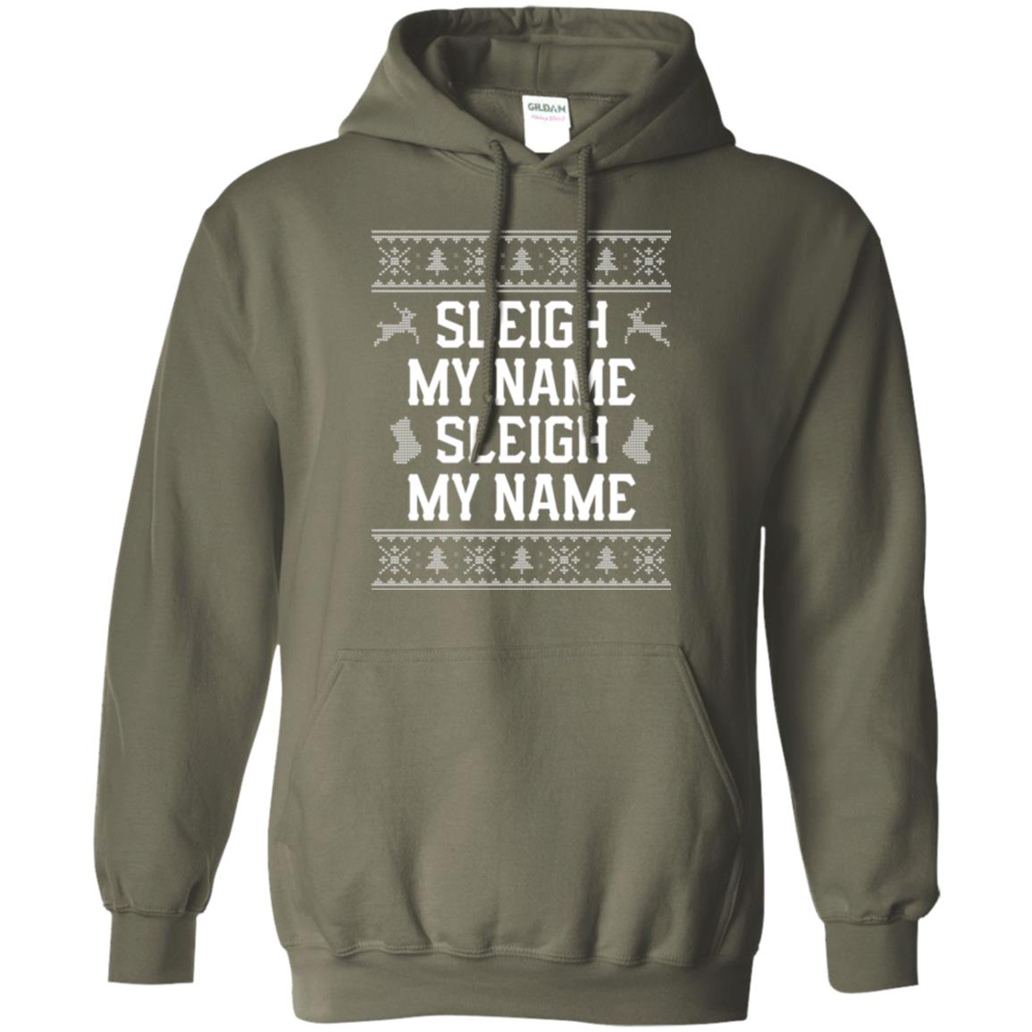 Christmas T-shirt Sleigh My Name Military Green