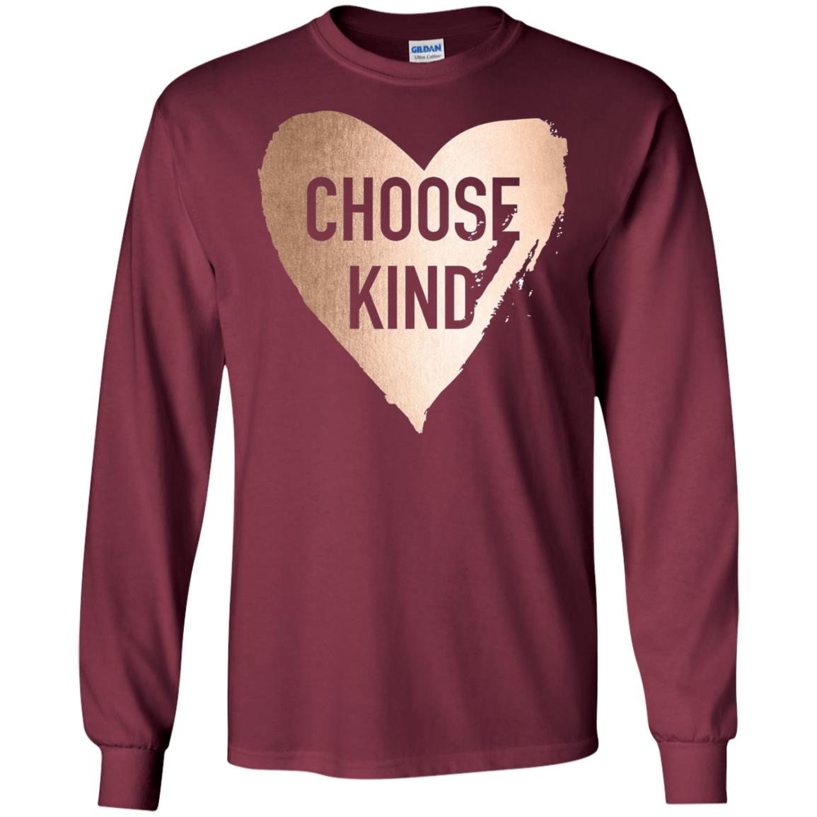 Choose Kind Anti Bullying Rose Gold T-shirt Maroon