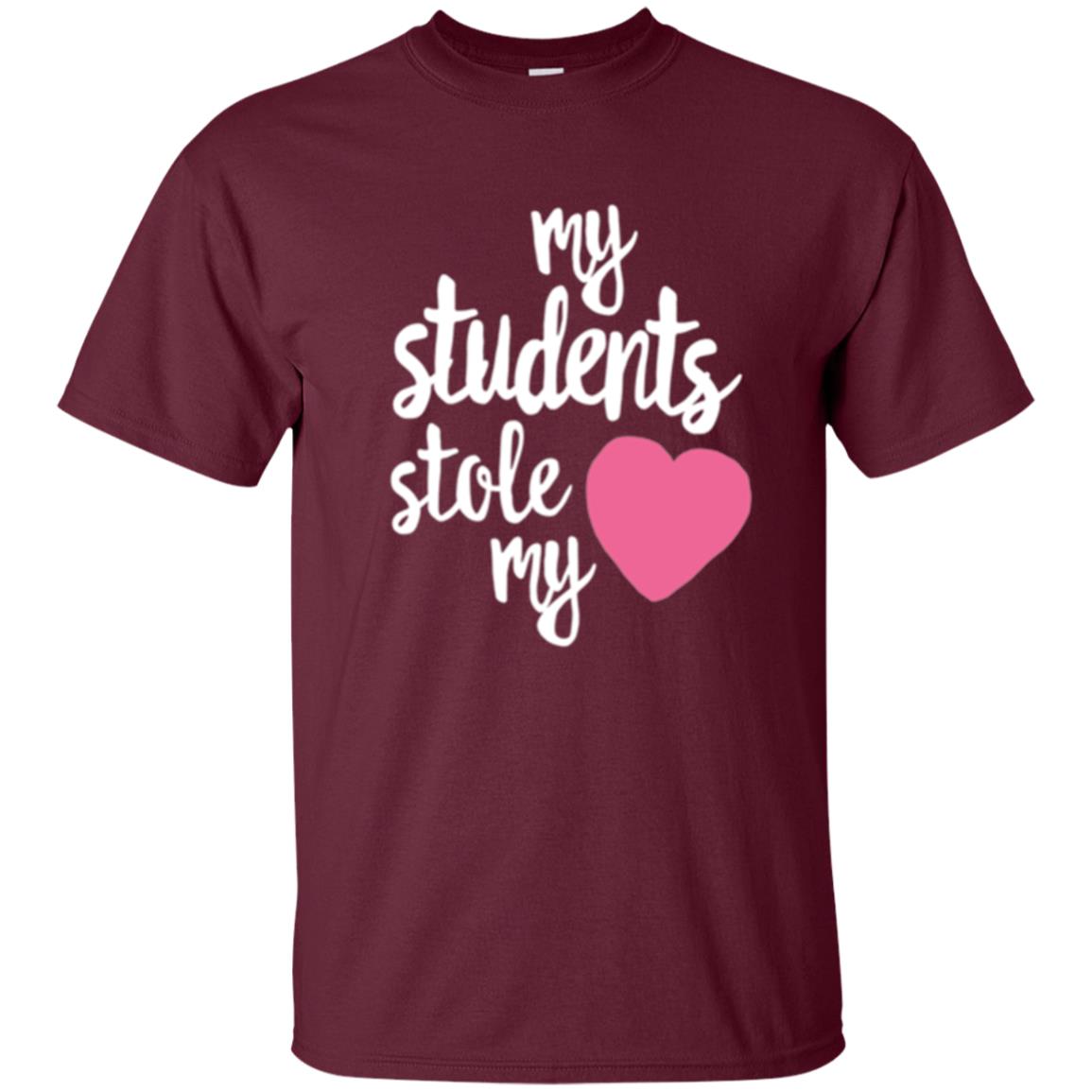 Valentine_s Day T-shirt My Students Stole My Heart Maroon