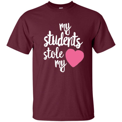Valentine_s Day T-shirt My Students Stole My Heart Maroon