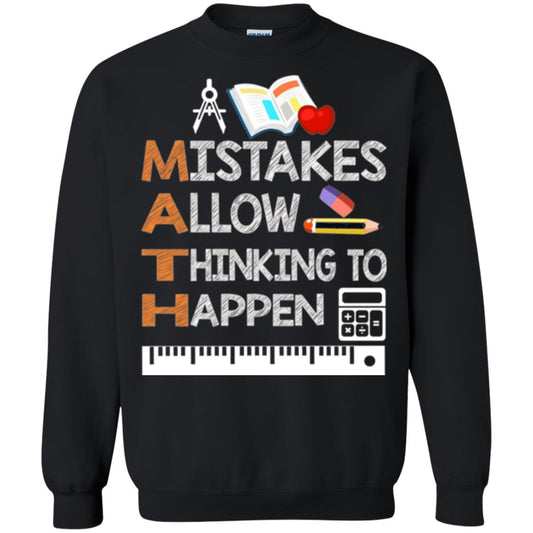 Math Lover T-shirt Mistakes Allow Thinking To Happen Black
