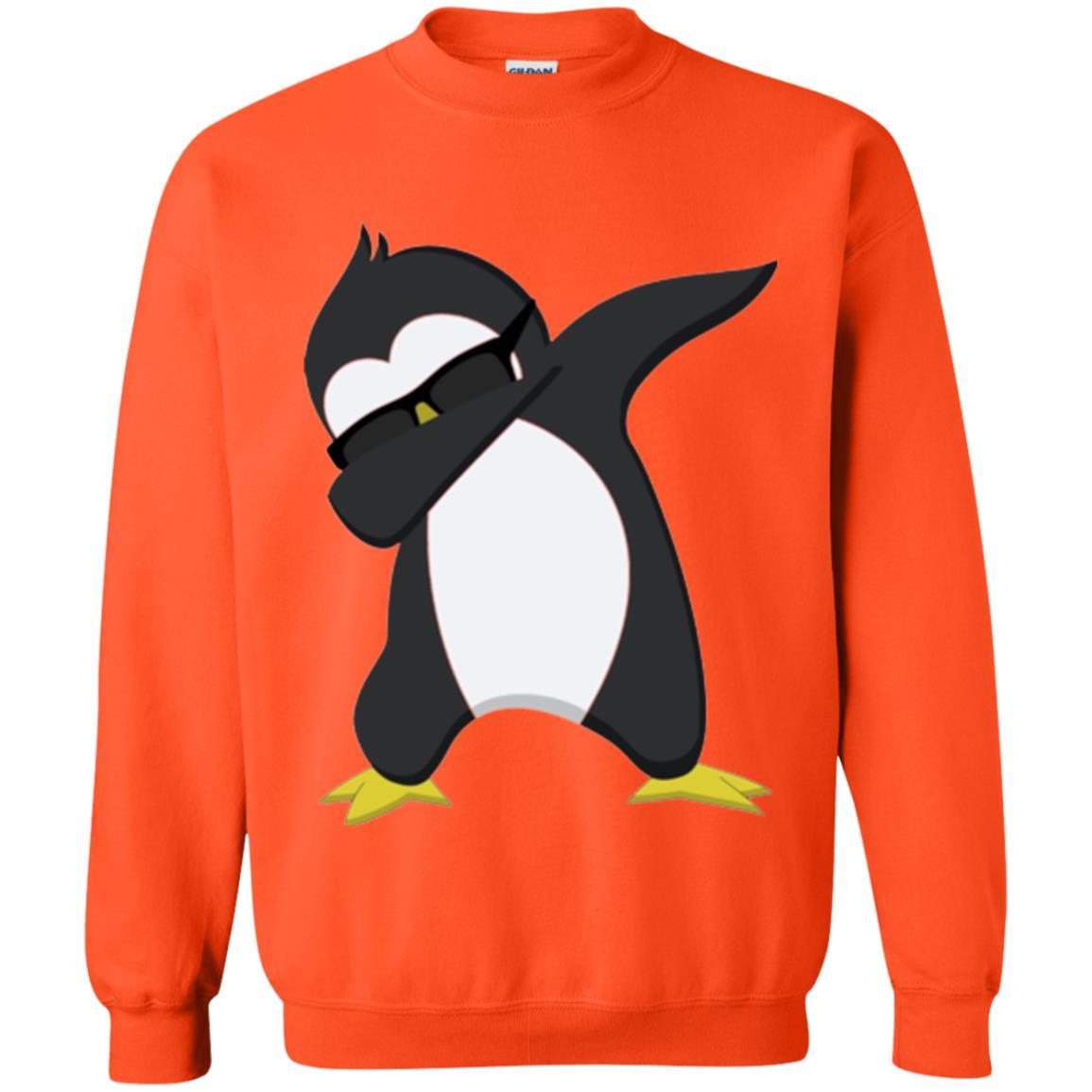 Chirstmas T-shirt Dabbing Penguin Orange