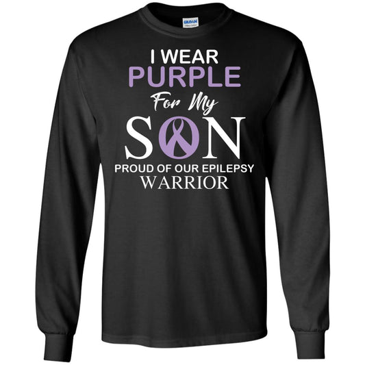Epilepsy Warrior T-shirt I Wear Purple For My Son Proud Of Our Epilepsy Warrior Black