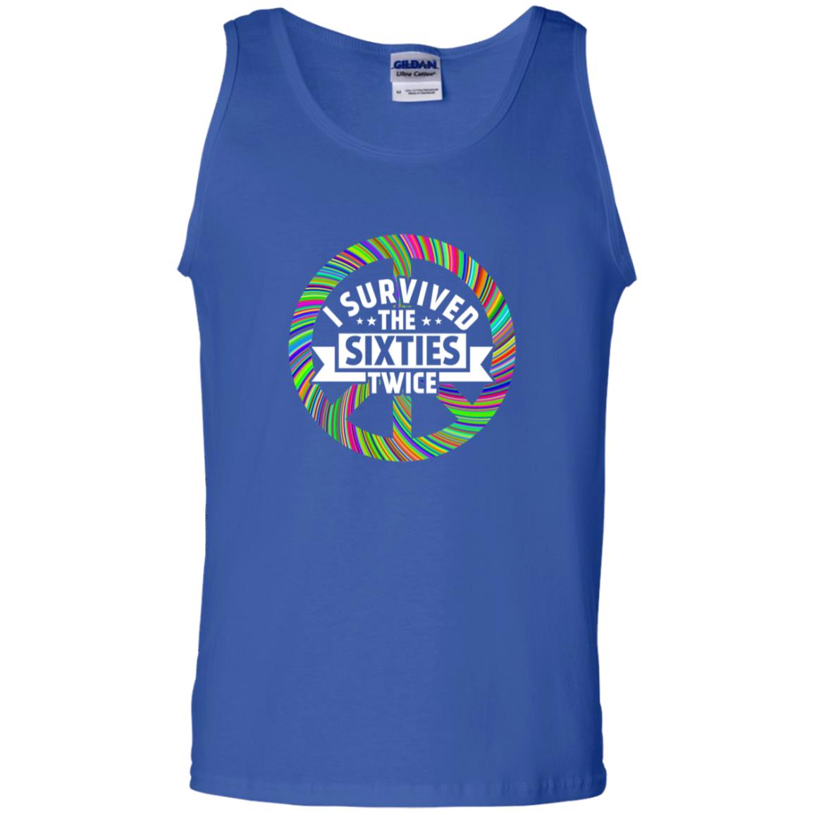 I Survived The Sixties Twice Peace Symbol Birthday Gift Shirt Royal