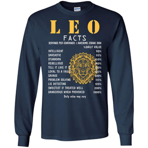 Leo Facts 1 Awesome Zodiac Sign Gift Shirt For Leo Horoscope