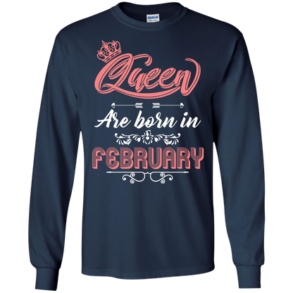 Brithday T-Shirt Queen Are Born In February Navy