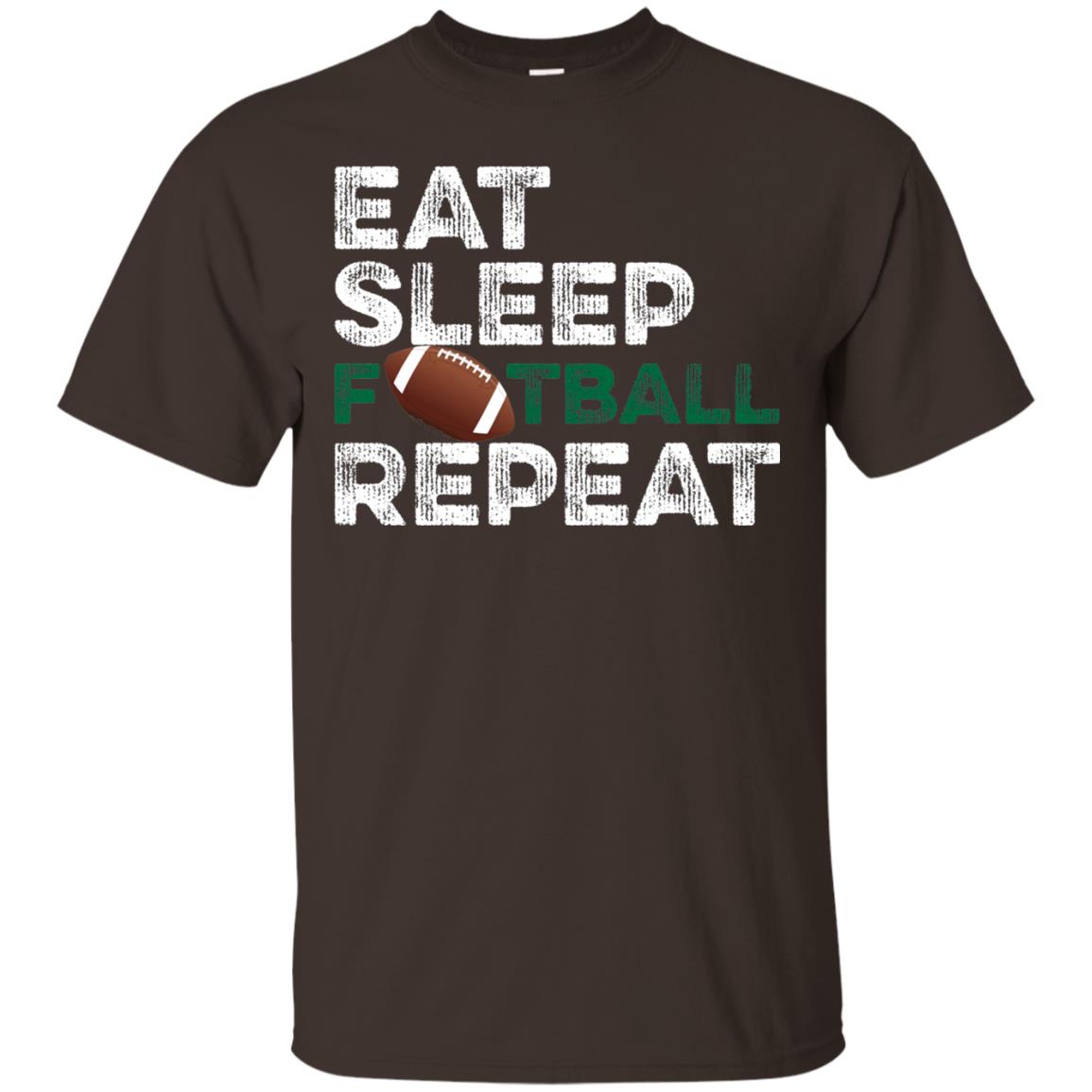 Eat Sleep Football Repeat Football Lover Shirt Dark Chocolate