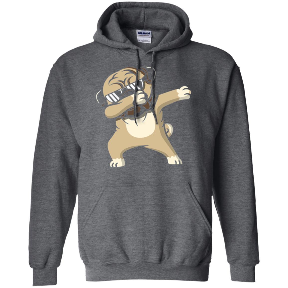 Dog Lover T-shirt Dabbing Pug T-shirt Dark Heather