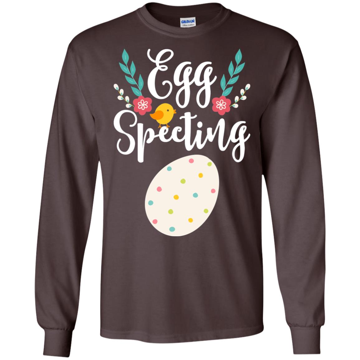 Egg Specting Announcement Pregnant Easter T-shirt Dark Chocolate