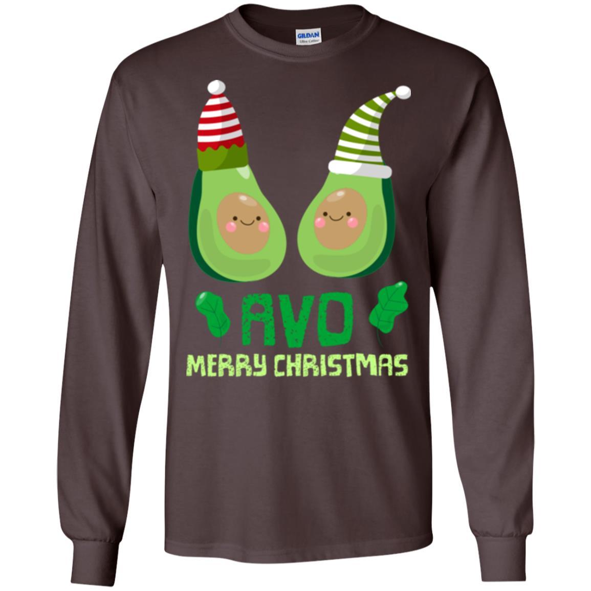 Avocado Merry Christmas T-shirt Dark Chocolate