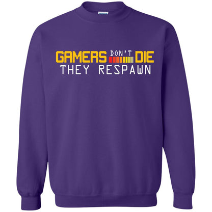 Gamers Don’t Die They Respawn Best T-shirt For Gamer Purple